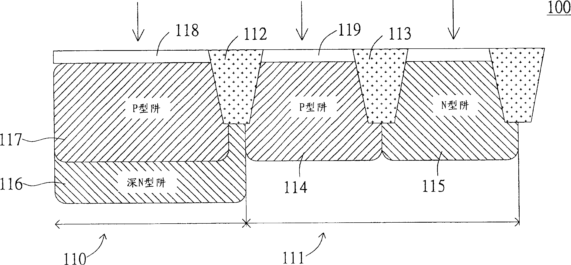 Process for manufacturing integrated circuit on a substrate
