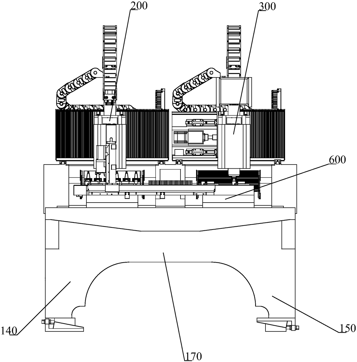 Glass engraving and milling machine with double processing heads