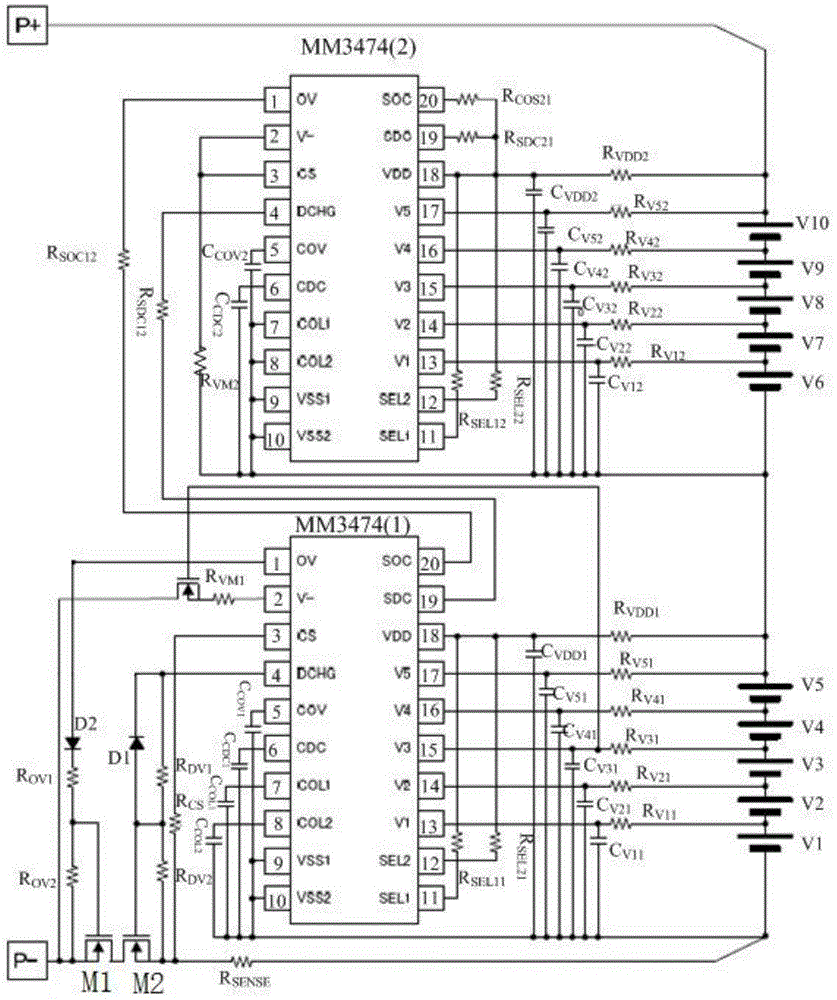 Cascaded battery protection circuit and system