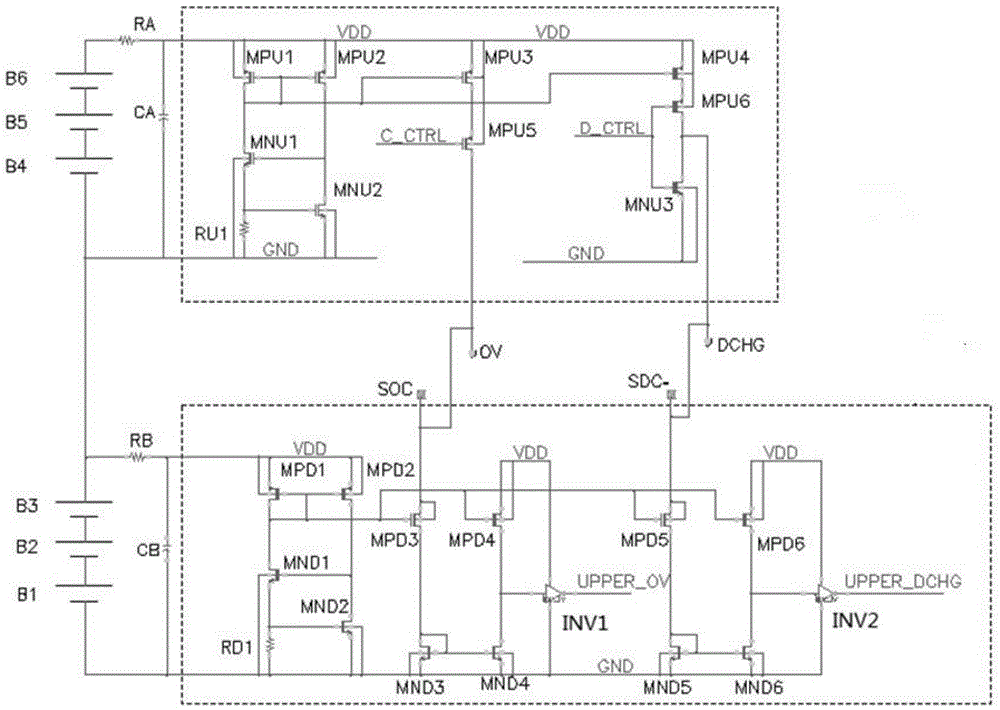 Cascaded battery protection circuit and system