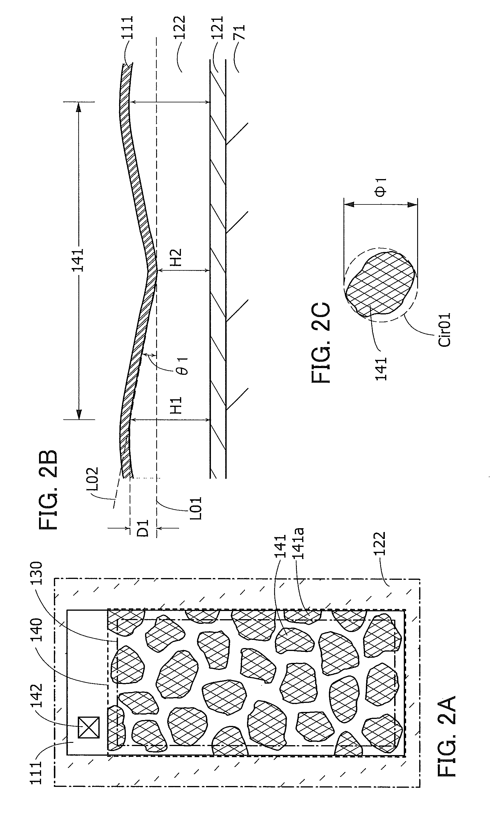 Light-emitting device having an electrode with depressions
