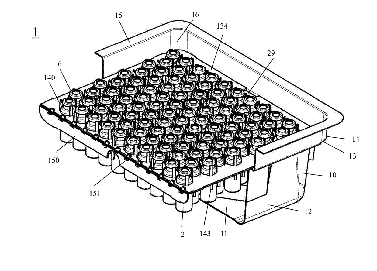 Process and apparatus for the treatment or processing of containers for substances for medical, pharmaceutical or cosmetic applications