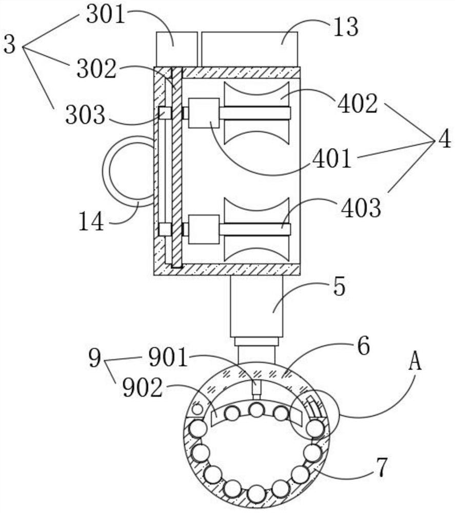 Auxiliary device for installing wires and cables