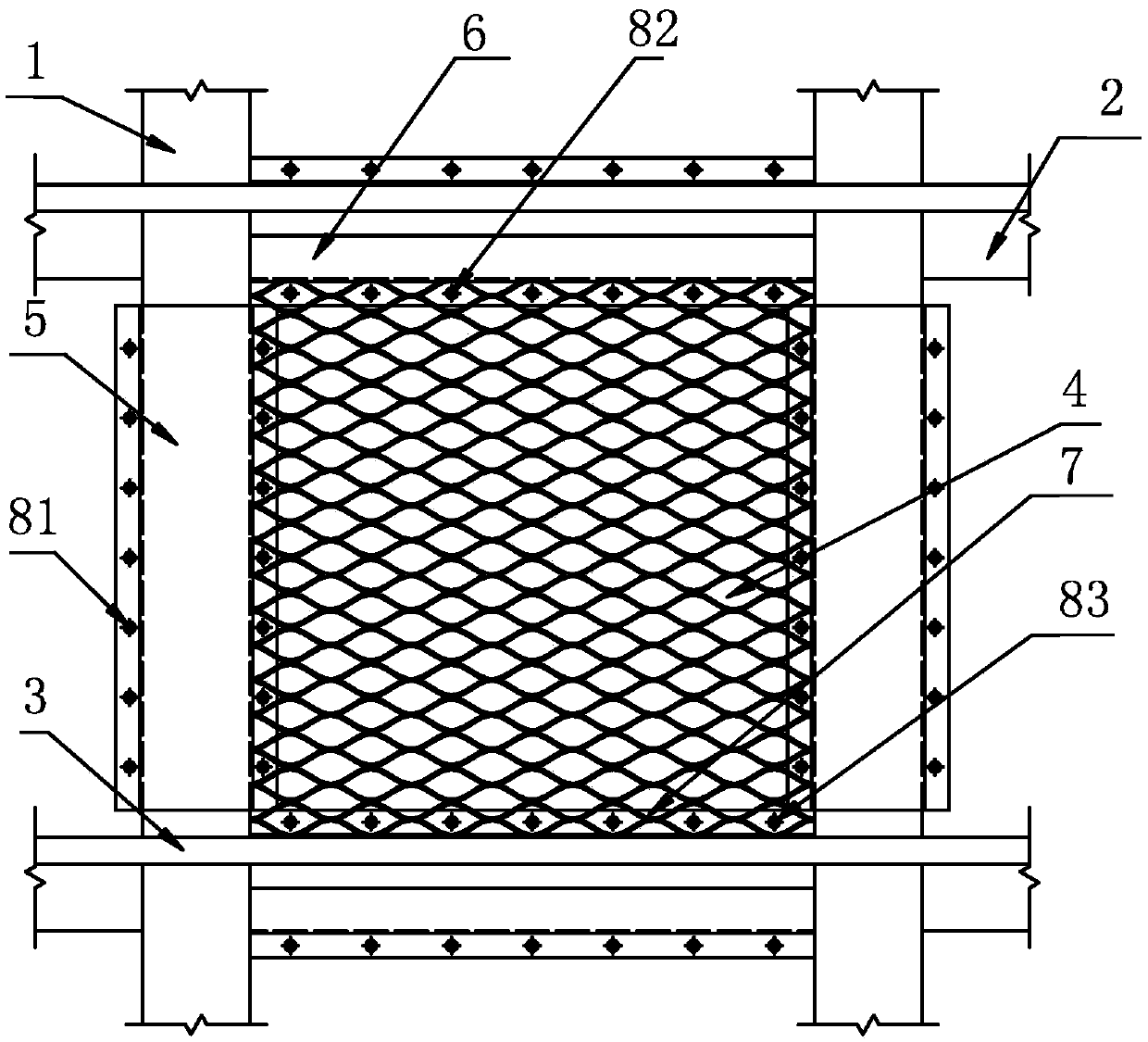 A Concrete Frame Seismic Reinforcement Structure Using Steel Mesh