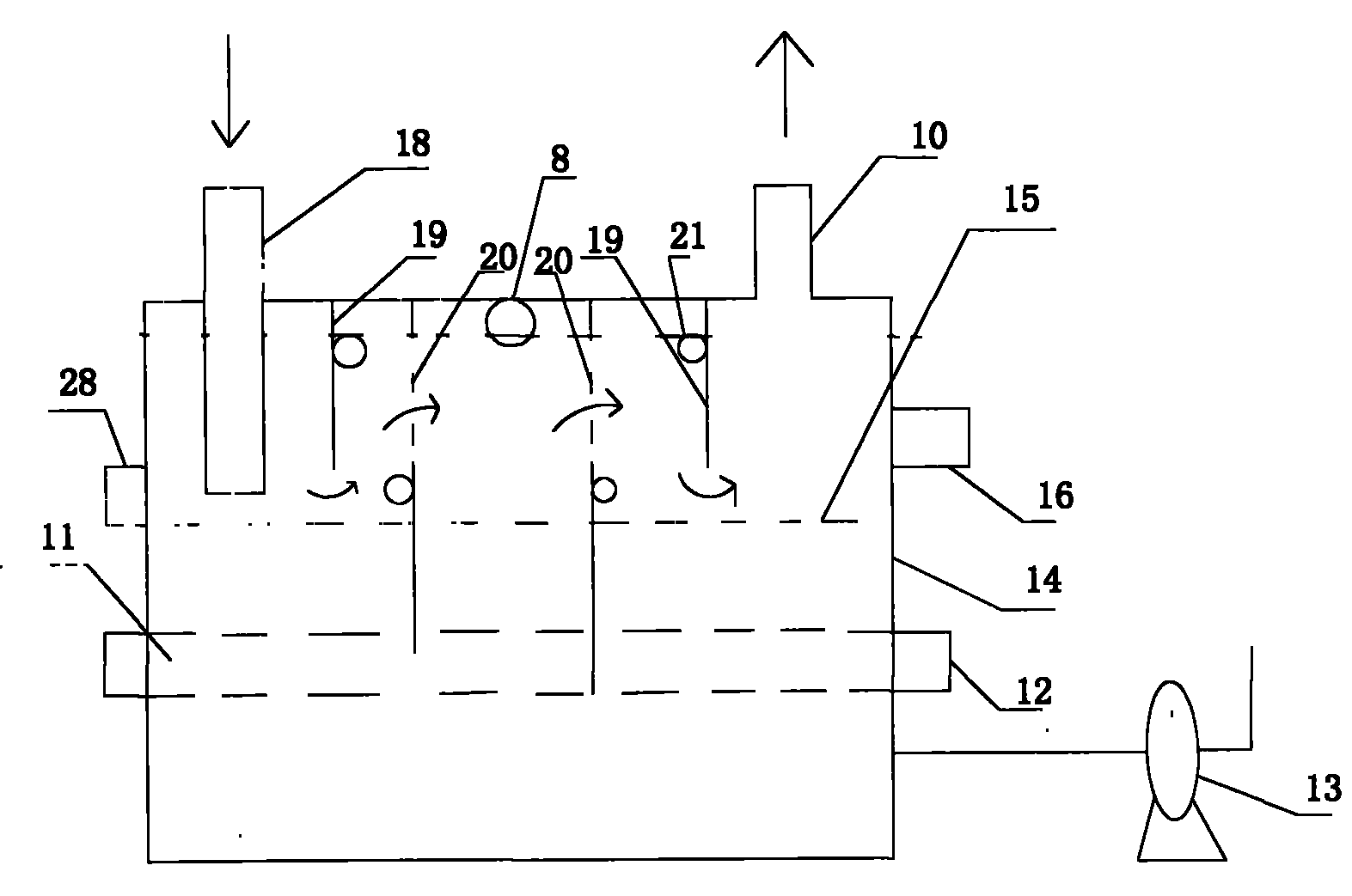 Boiler flue gas and wastewater comprehensive purification device and method as well as water tank structure