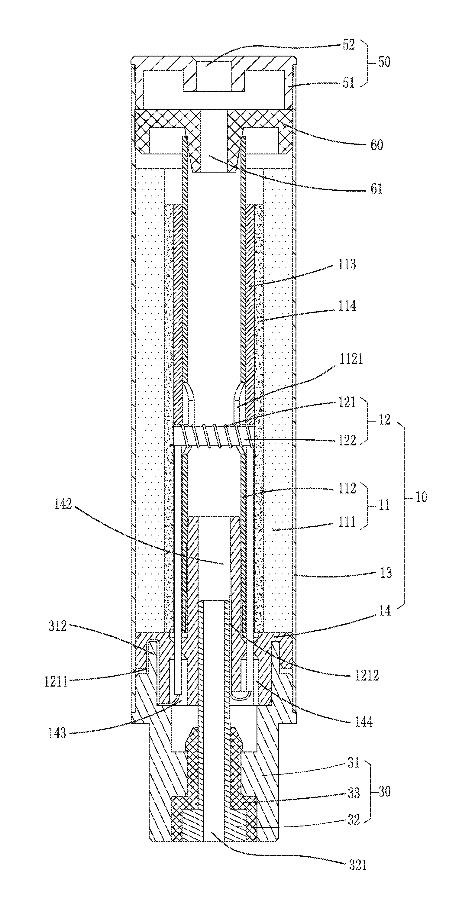 Electronic cigarette device, electronic cigarette, and atomizing device used  in the same