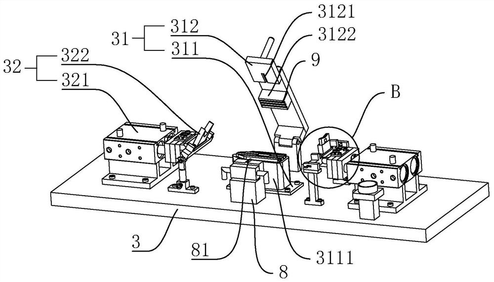 A connecting rod installation device for automobile air conditioner air outlet assembly