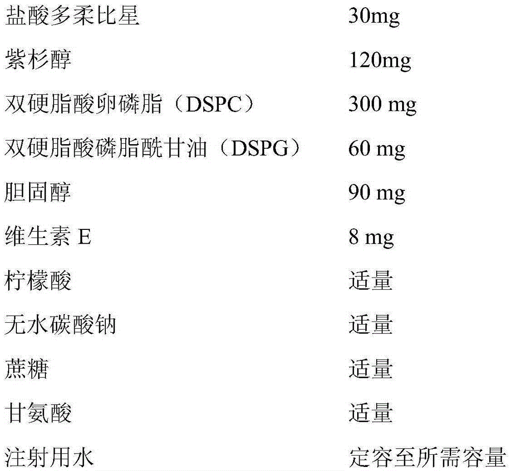 Doxorubicin hydrochloride-docetaxel or paclitaxel liposome preparation and preparation method thereof