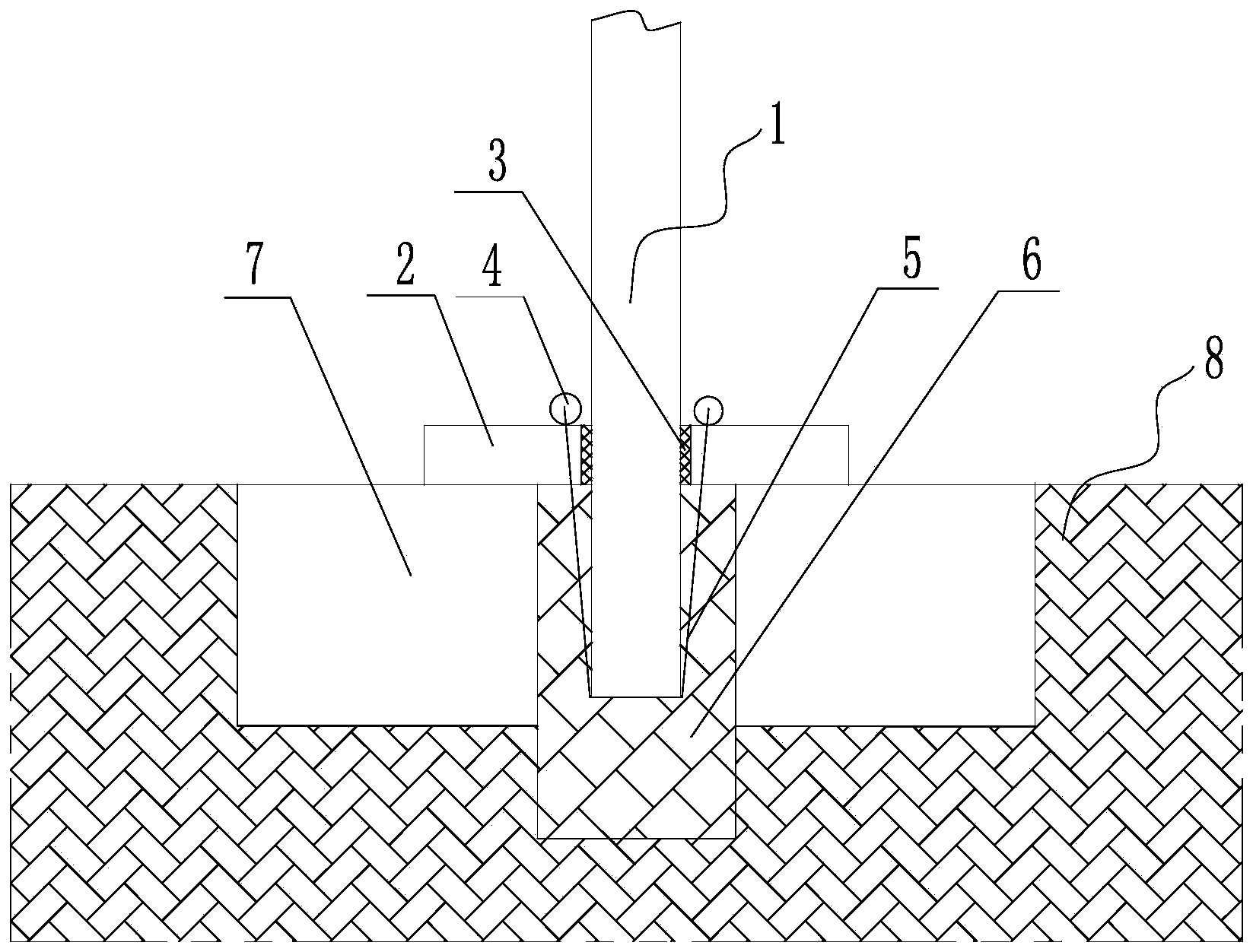Vertical rod reinforcement device used for earth excavation and vertical rod reinforcement method