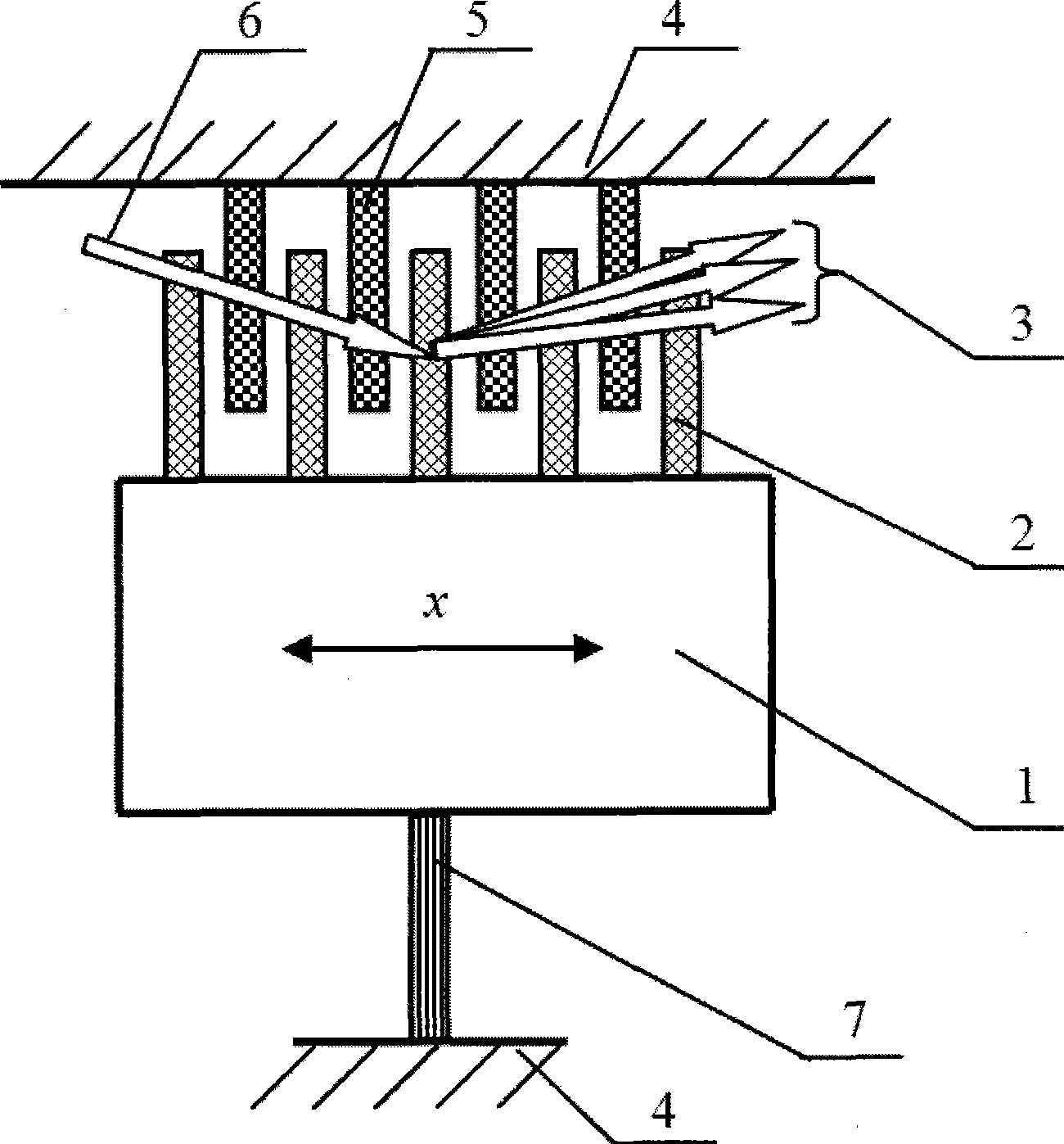 Acceleration measurement apparatus and method by using optical grating detection technology