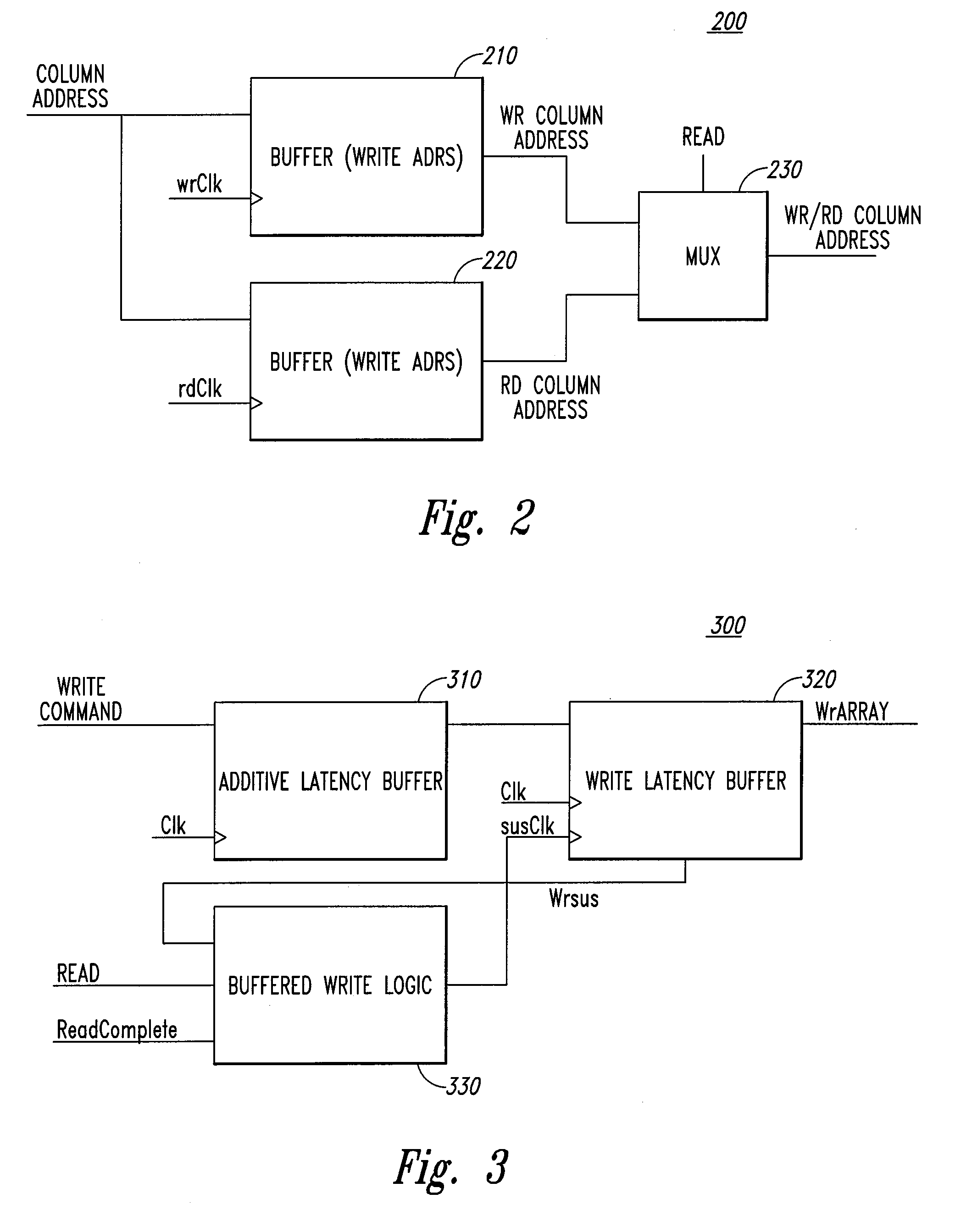 Apparatus and method for buffered write commands in a memory