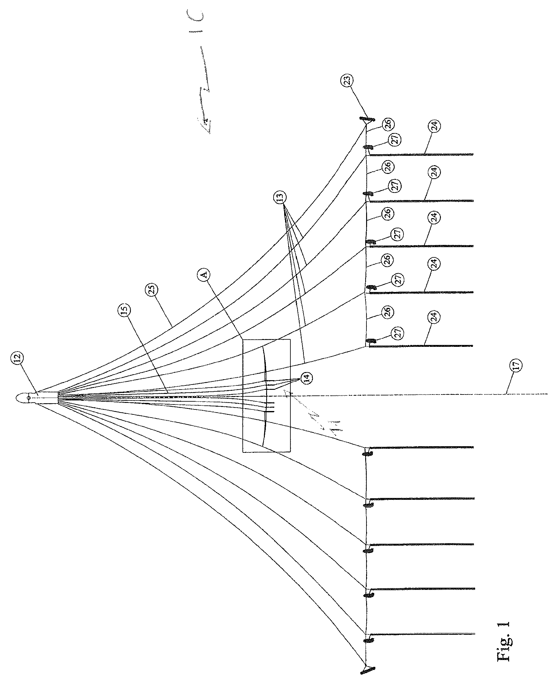 Marine seismic survey system and method for active steering of source arrays in such a system
