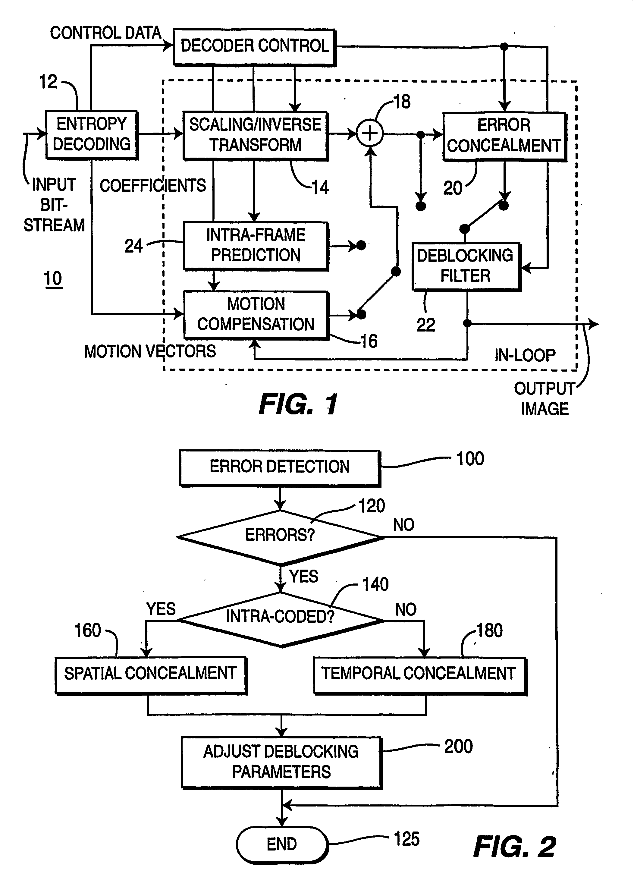 Decoder apparatus and method for smoothing artifacts created during error concealment