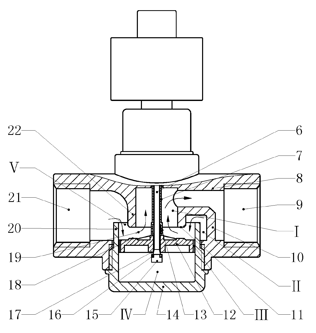 Valve core component of automatic control valve
