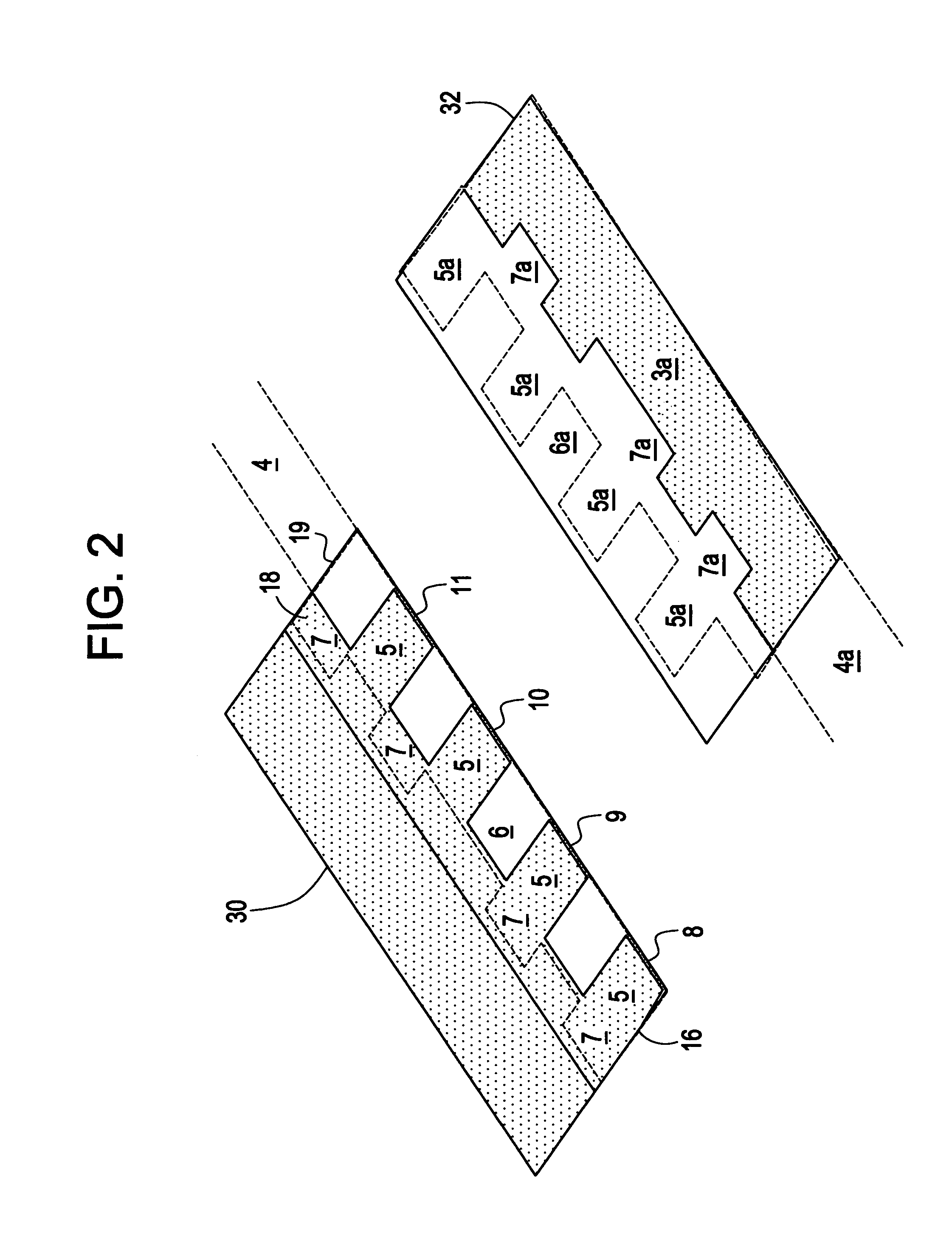 Packaging of tabbed composite shingles having a backer strip containing uniform, identically spaced, vertical projections on its top edge