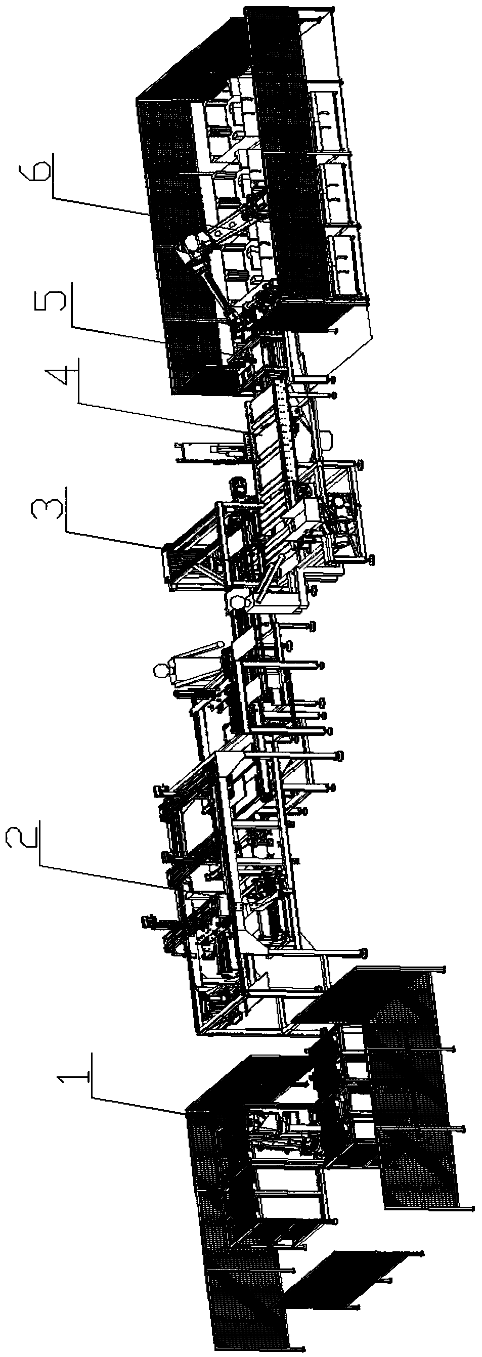 Automatic production system for lead-acid storage battery electrode plate treatment line