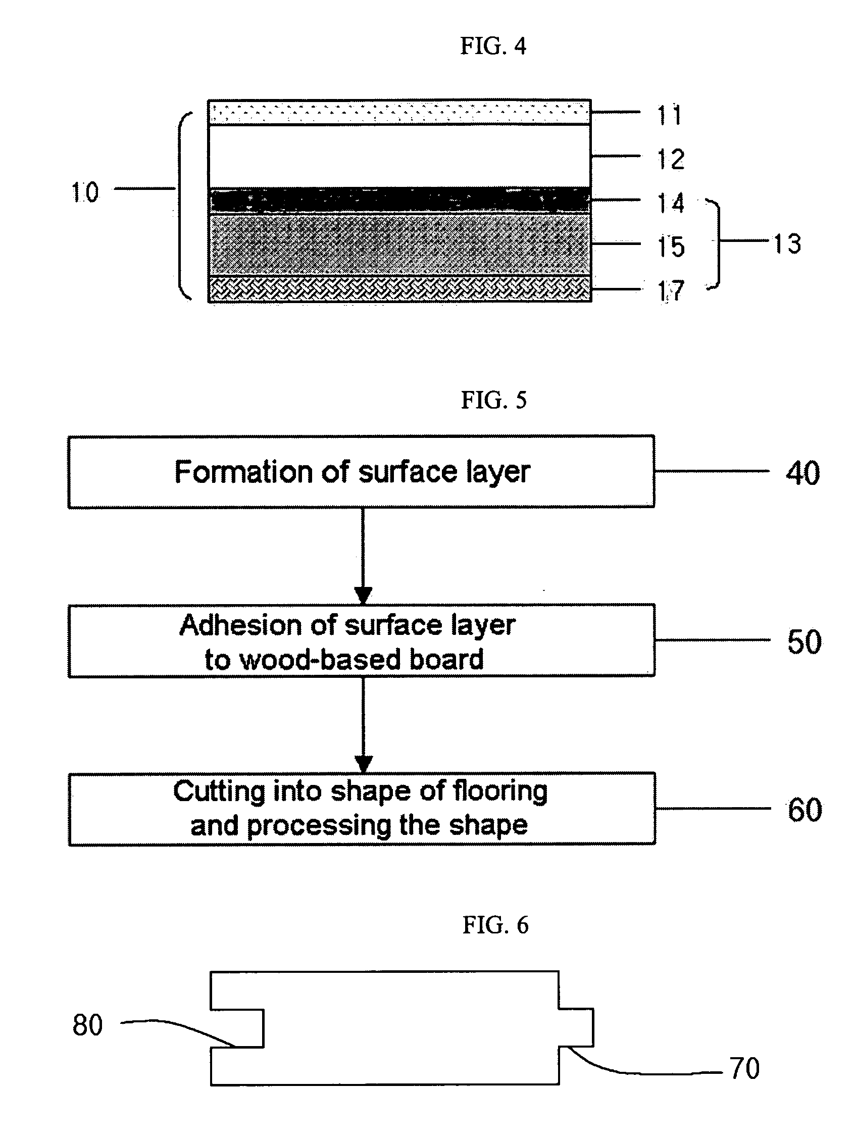 Flooring having surface layer of synthetic resin and wood-based board