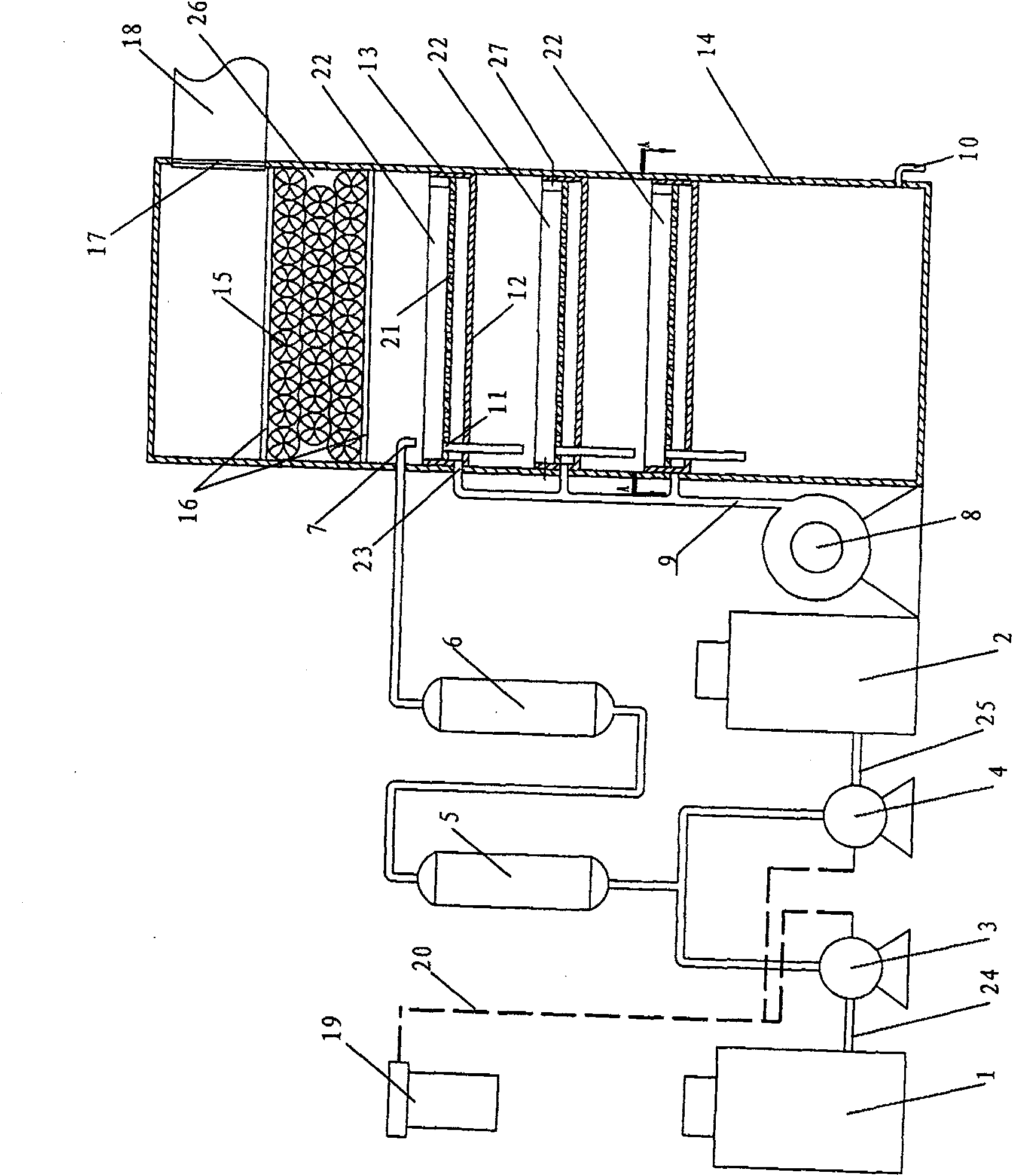 Purifying sterilizing device for central air conditioner