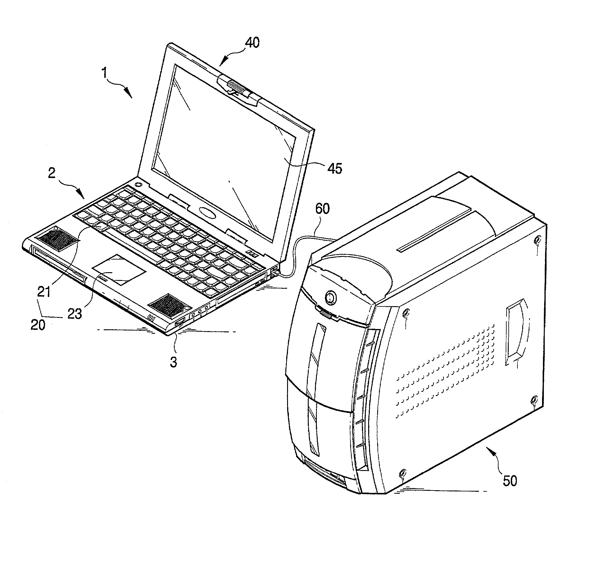 Portable computer system and display method thereof