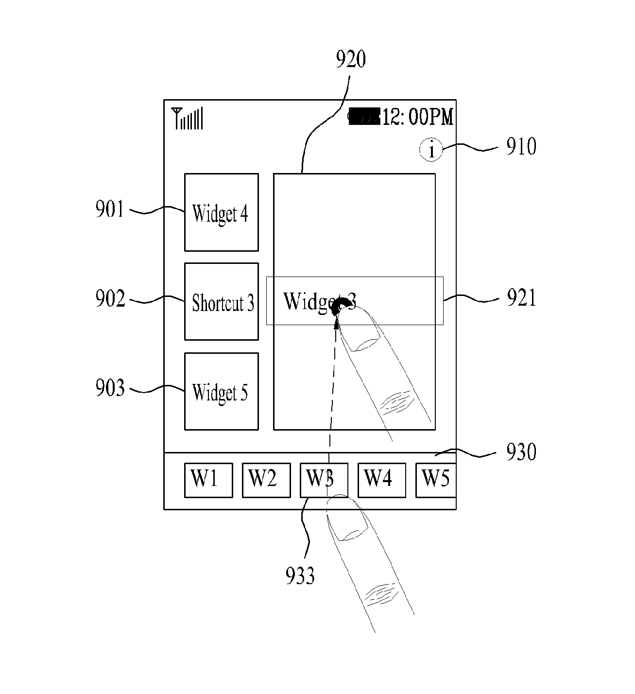 Mobile terminal and method of setting an application indicator therein