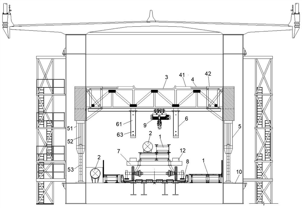 Joist barrow for railway bridge deck system in steel truss girder and using method of joist barrow