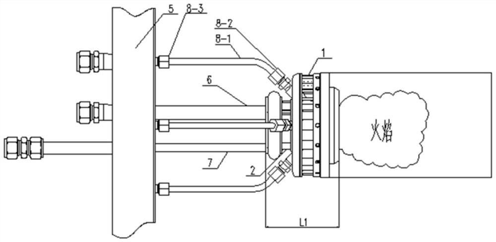 A dry low-pollution combustor double radial swirl nozzle for a gas turbine