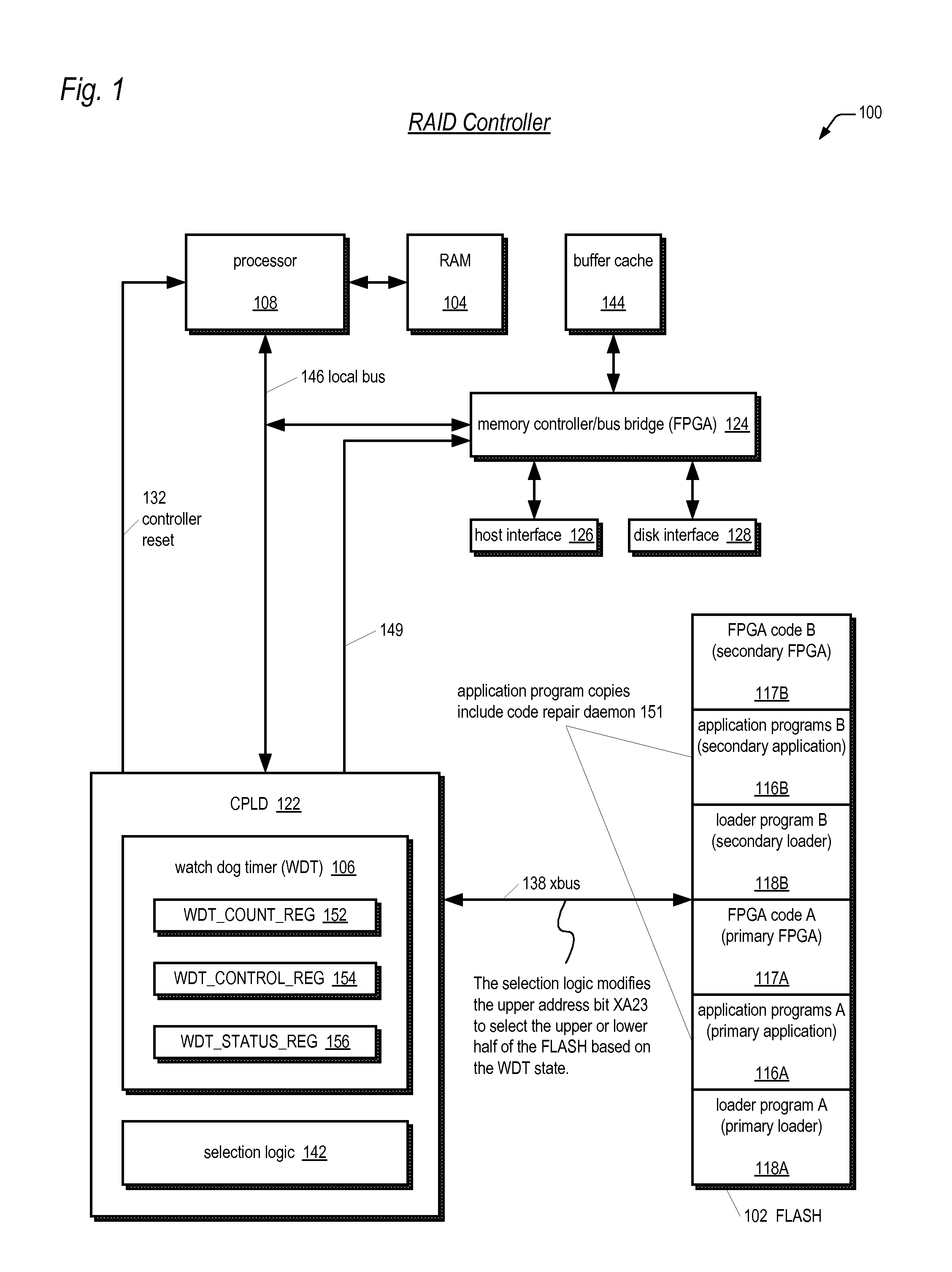 Storage system with automatic redundant code component failure detection, notification, and repair