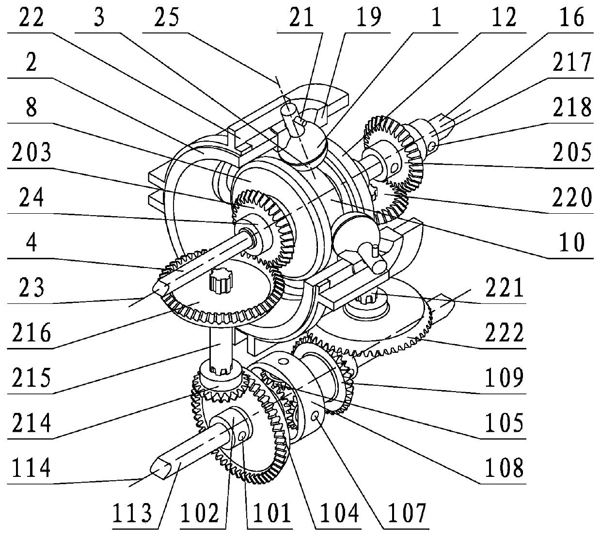 Double-channel stepless speed change power system for oil-fueled automobile