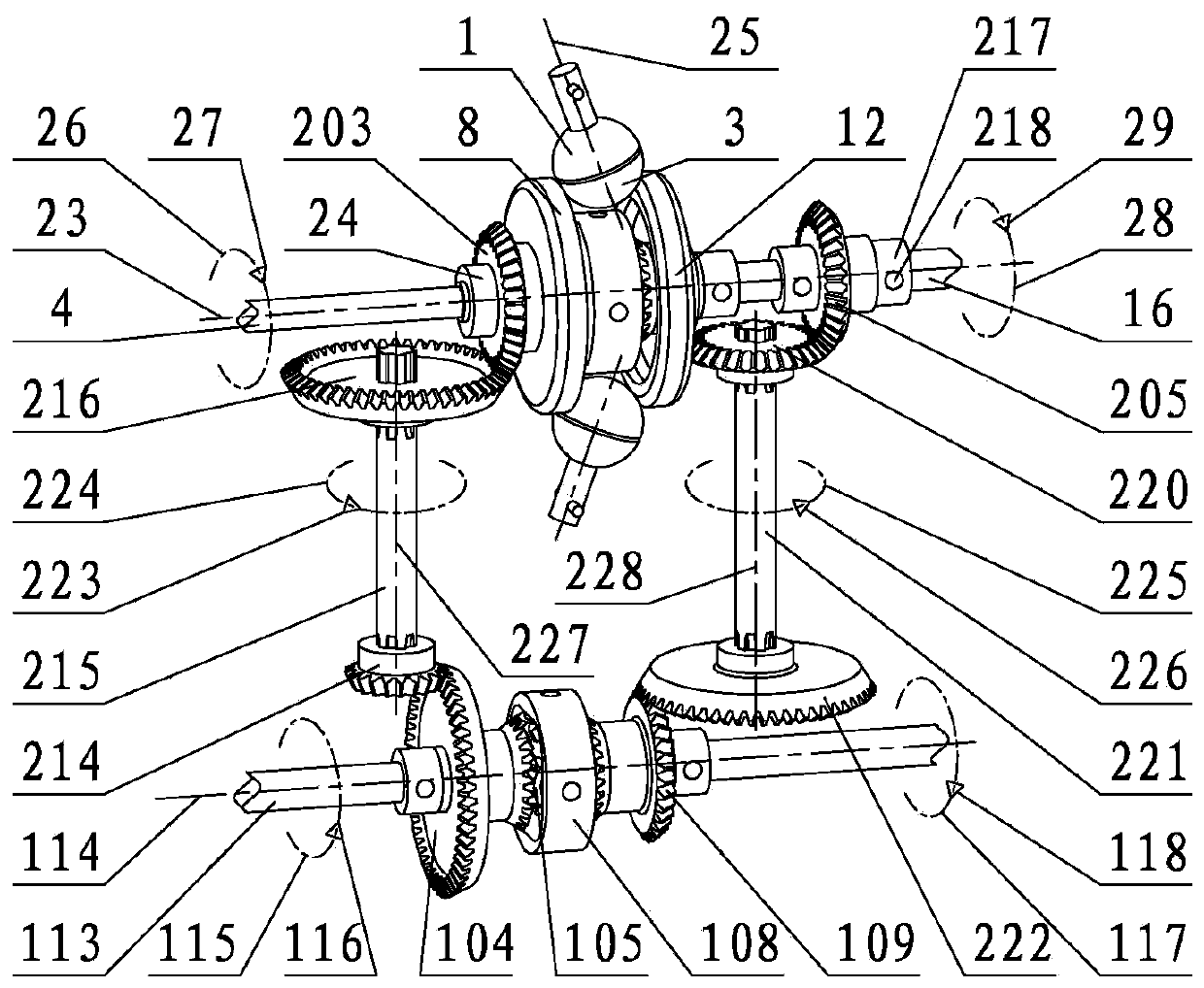 Double-channel stepless speed change power system for oil-fueled automobile