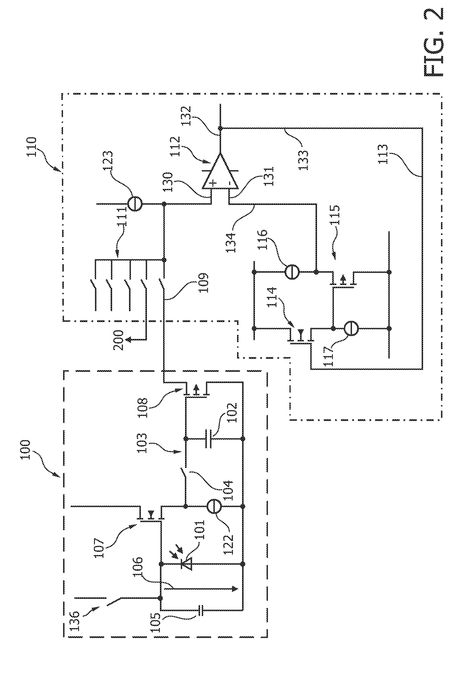 Processing circuit for an X-ray sensor