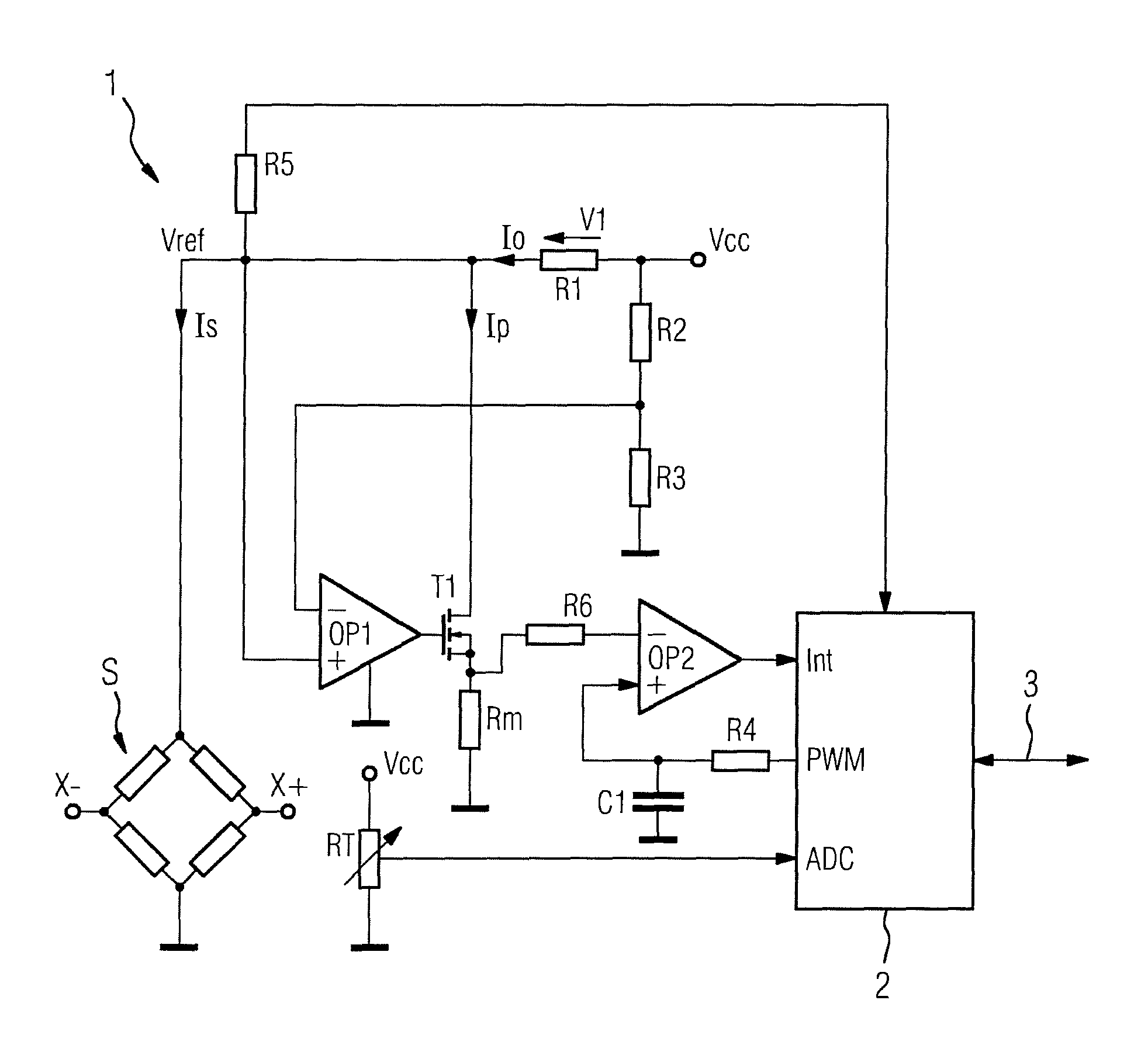 Measurement transducer for process instrumentation, and method for monitoring the state of its sensor