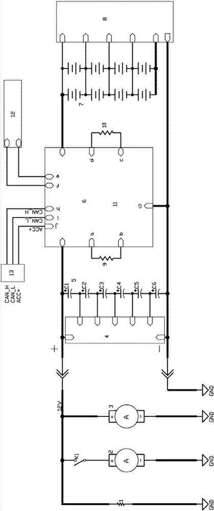 Internal combustion engine starting circuit of transportation and device
