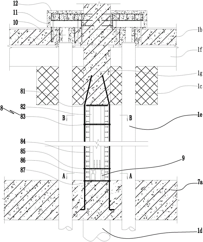 Vertical supporting method of underground top-down storey addition of existing high-rise building
