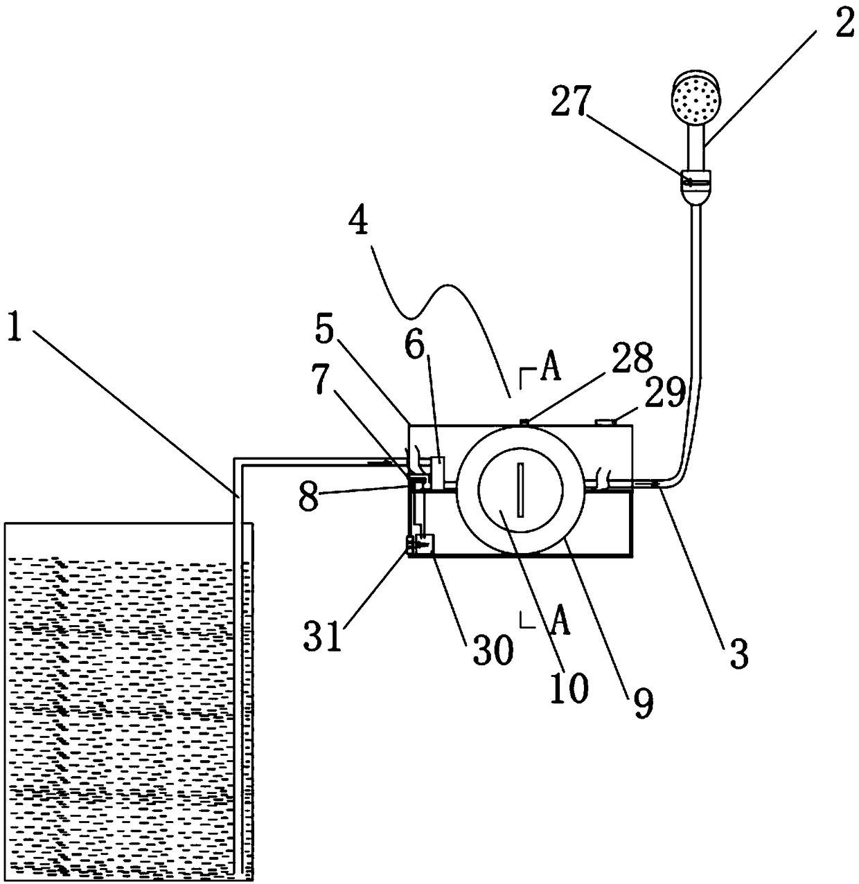 Efficient emergency hot water generator and using method thereof