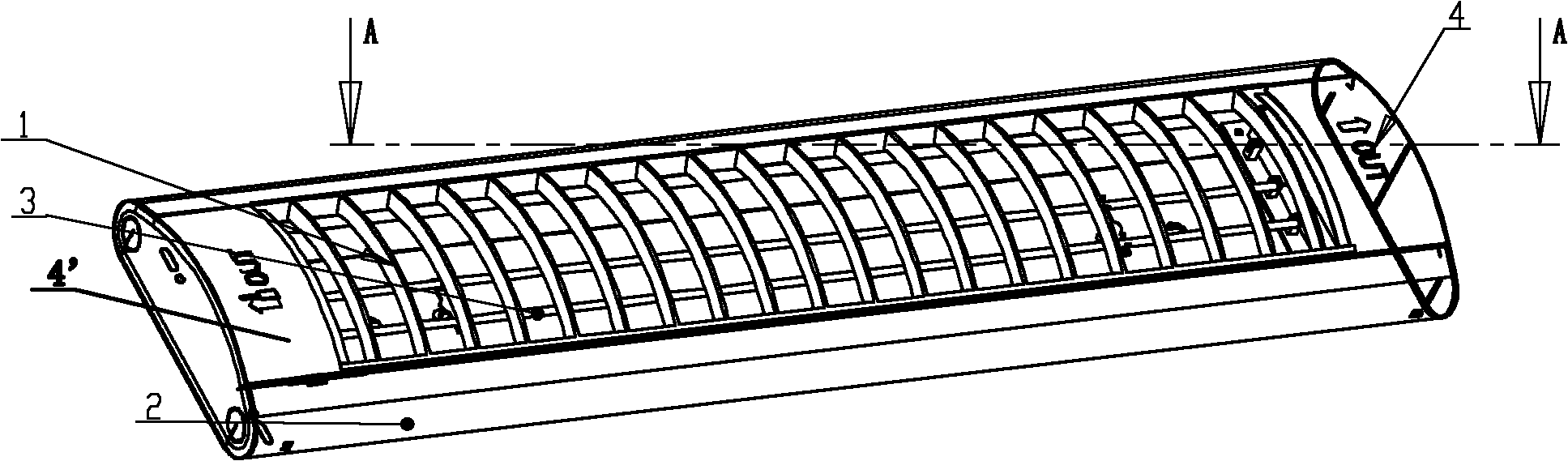 Cold cathode arc grille lamp