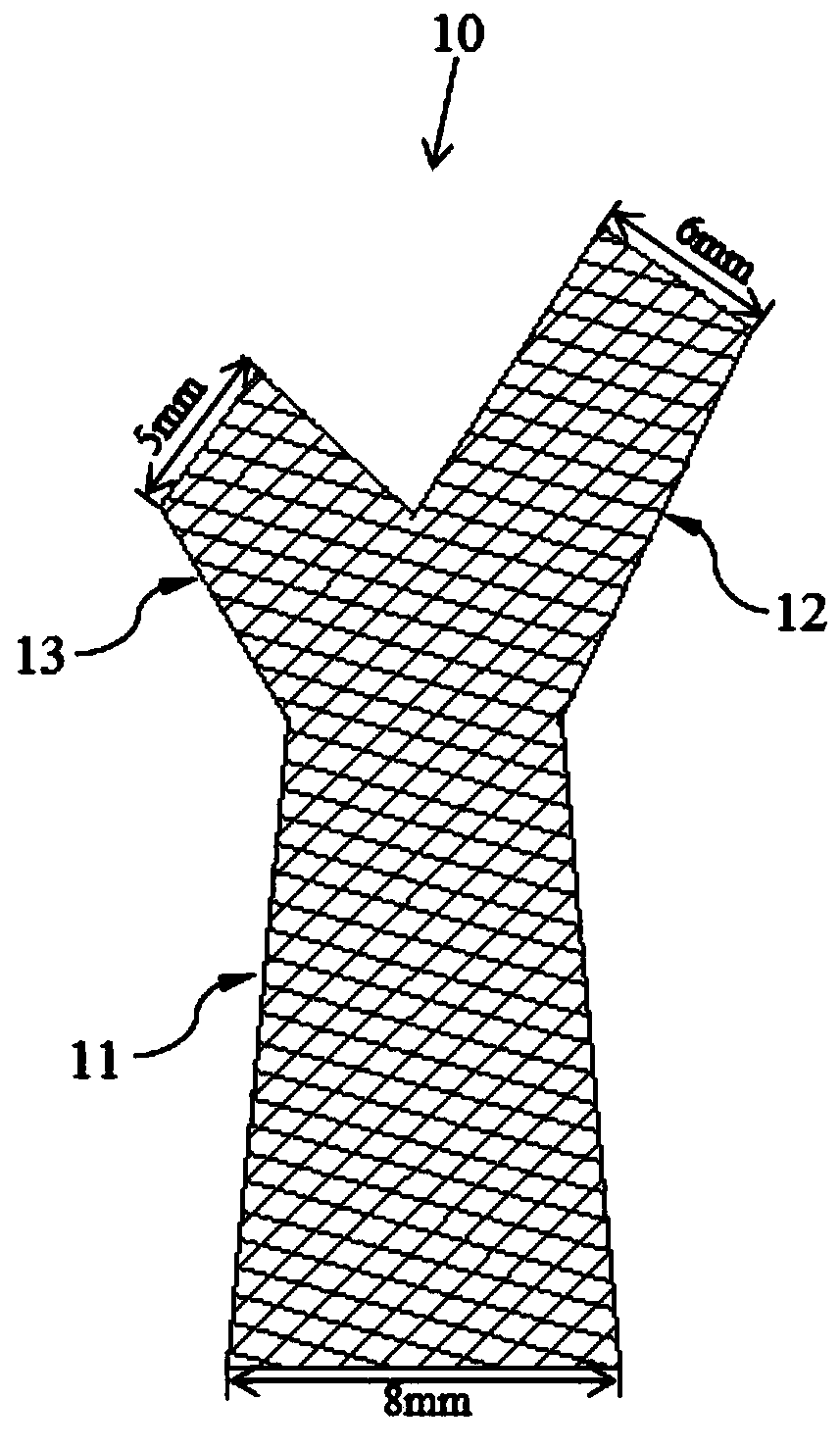 Y-shaped carotid artery stent with absorbable self-protruding membrane branch