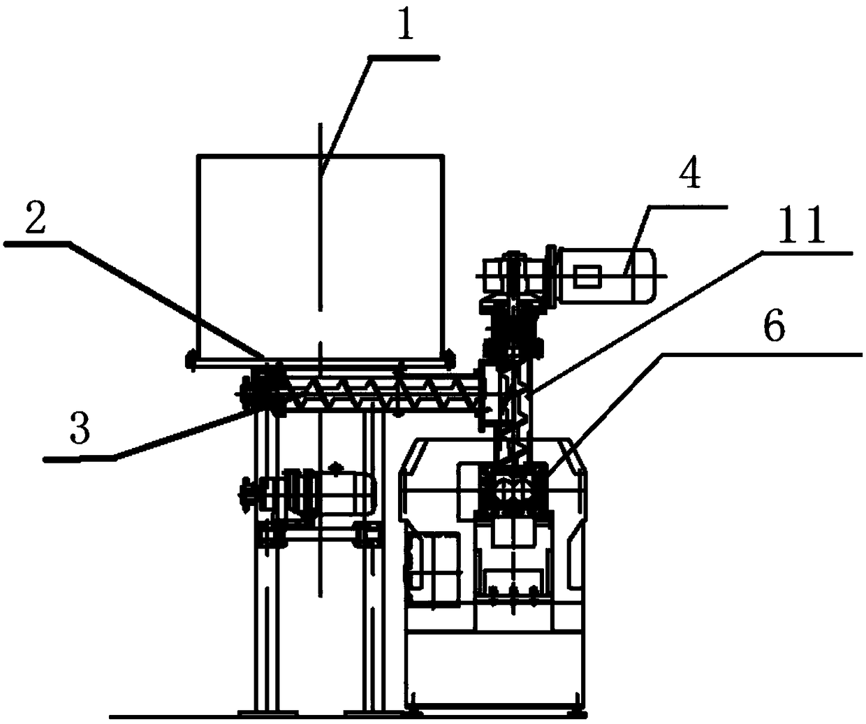 Converged system device for PET dense and forced feeding equipment and twin-screw extrusion equipment