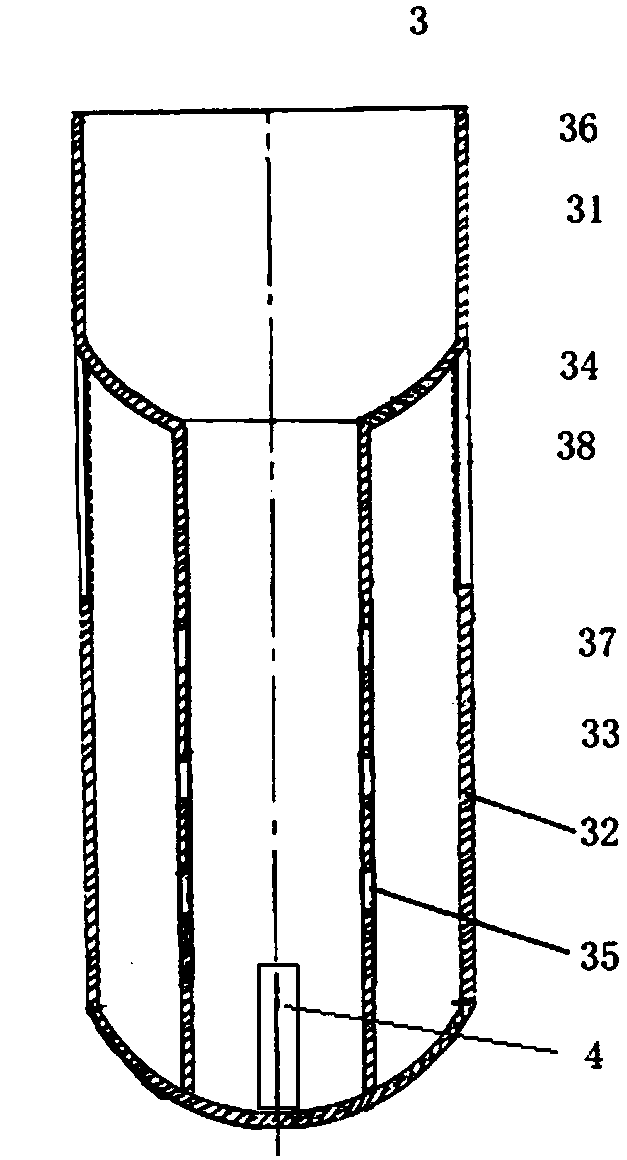 Well completing test pipe column and method for gas well