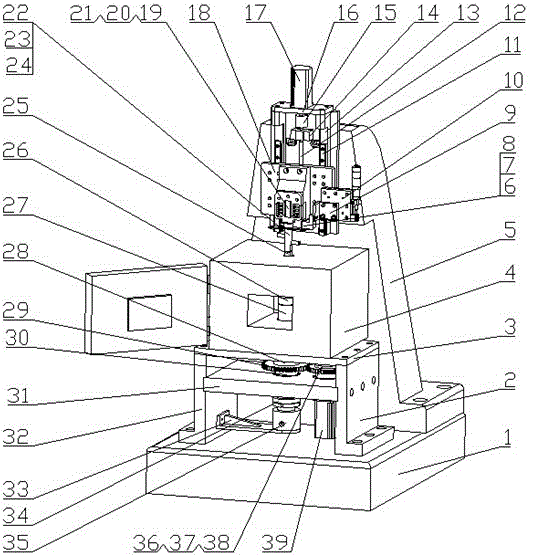 High-temperature micro-nano press mark test device and method in vacuum environment