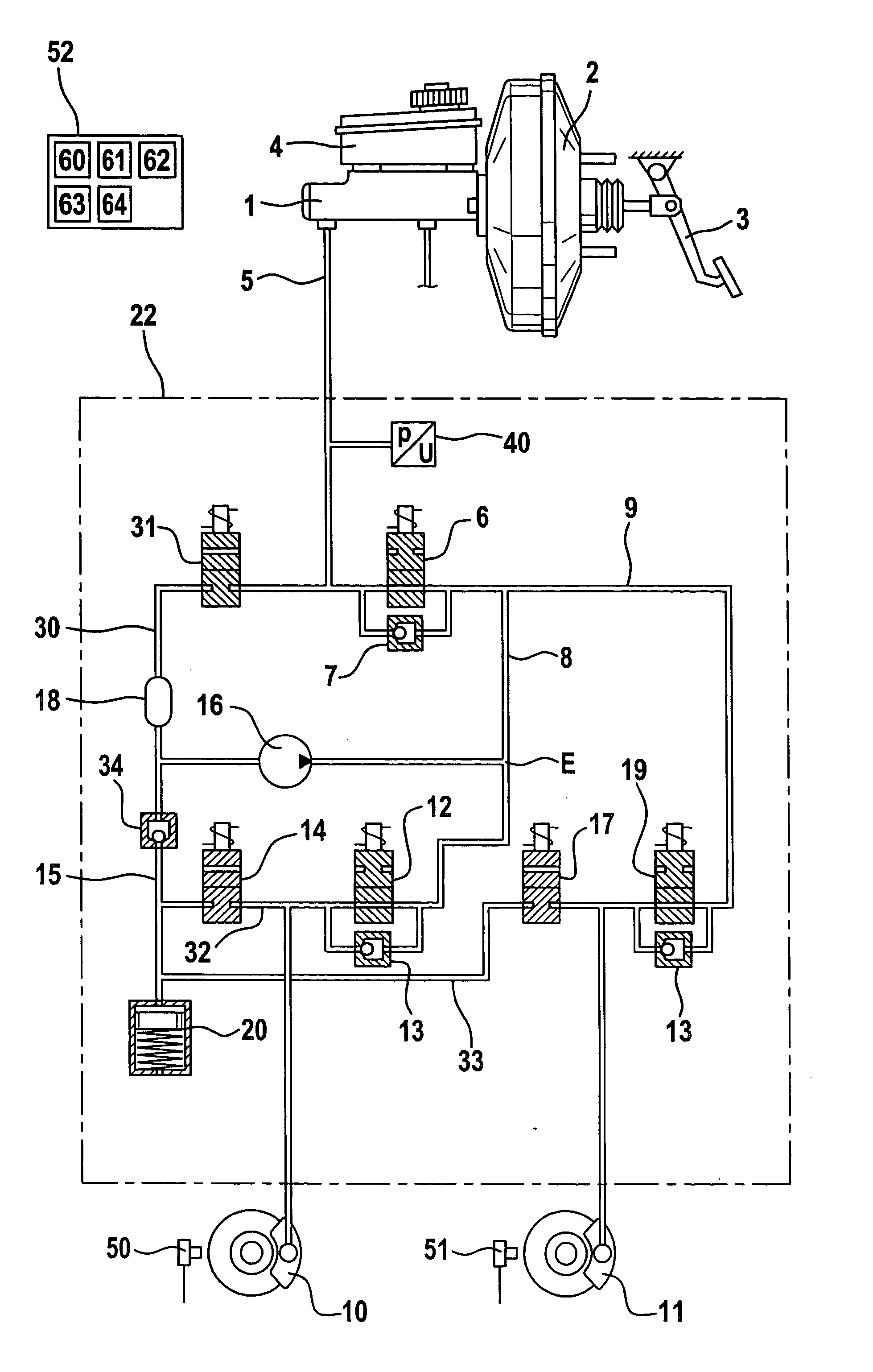 Vehicle brake system with active hydraulic brake force reinforcement