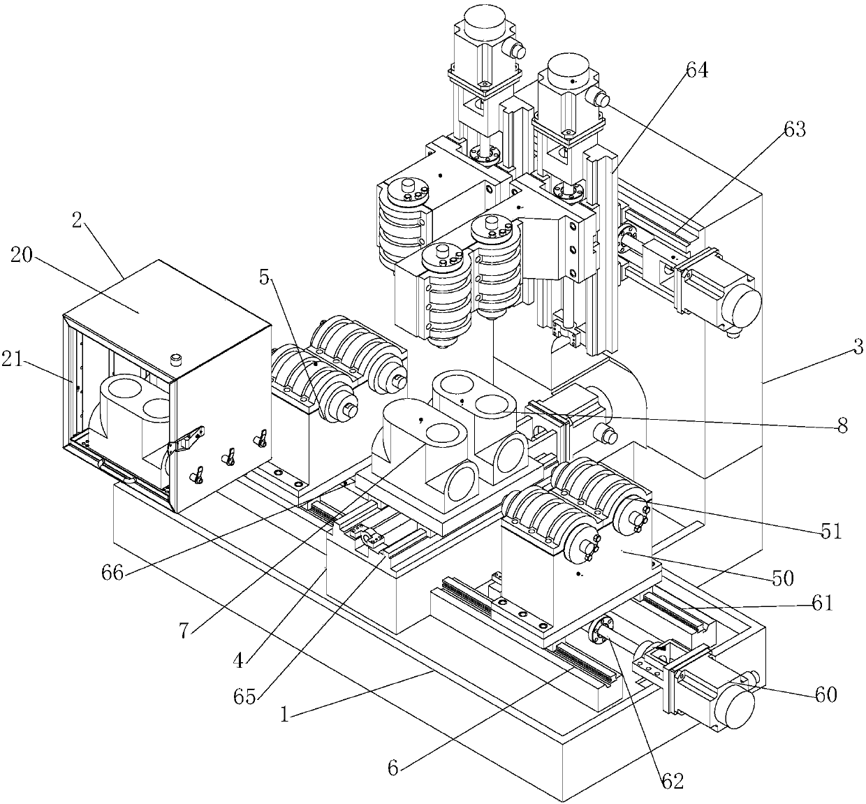 Special machine tool for deburring three-way valve and four-way valve