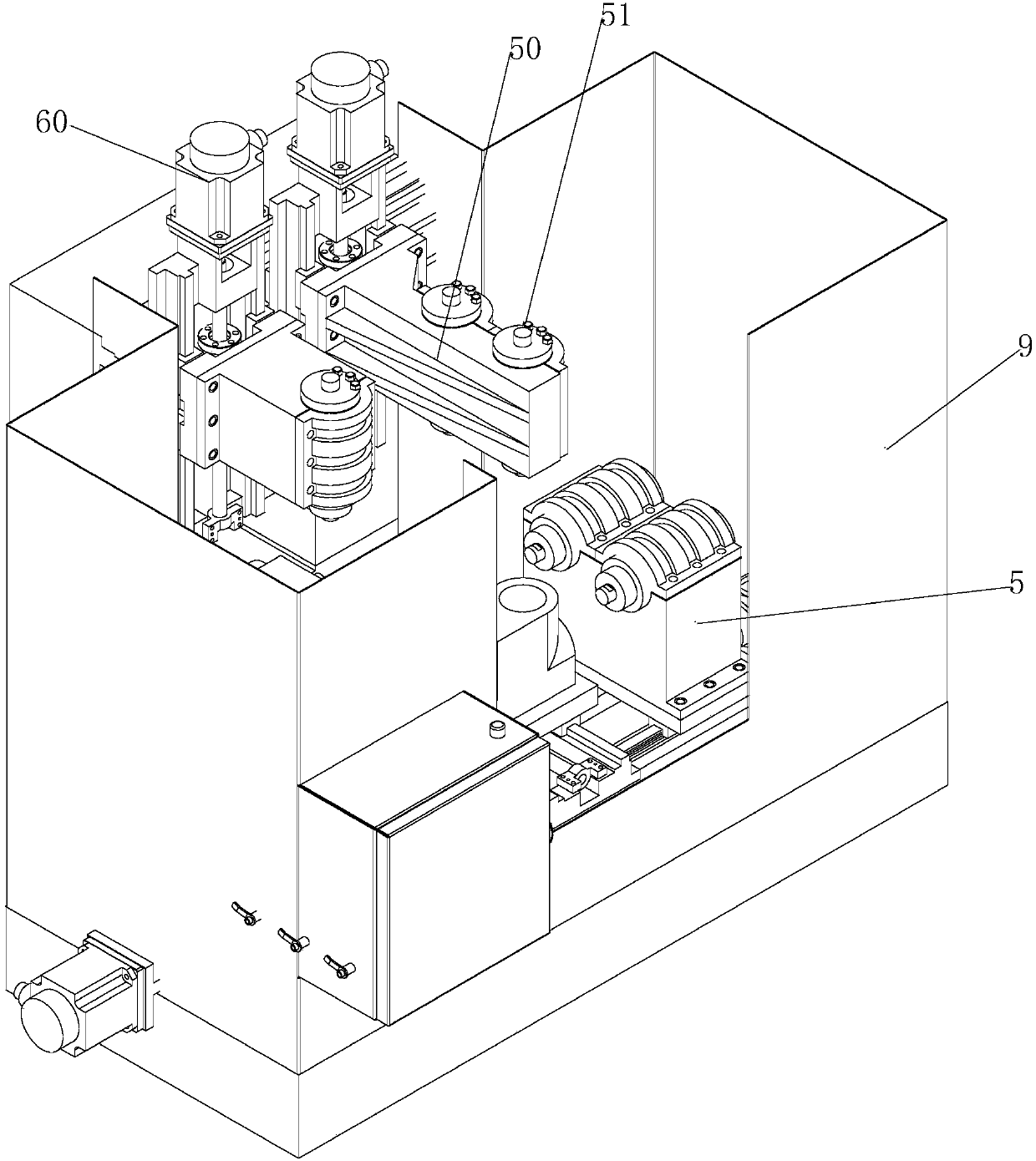 Special machine tool for deburring three-way valve and four-way valve