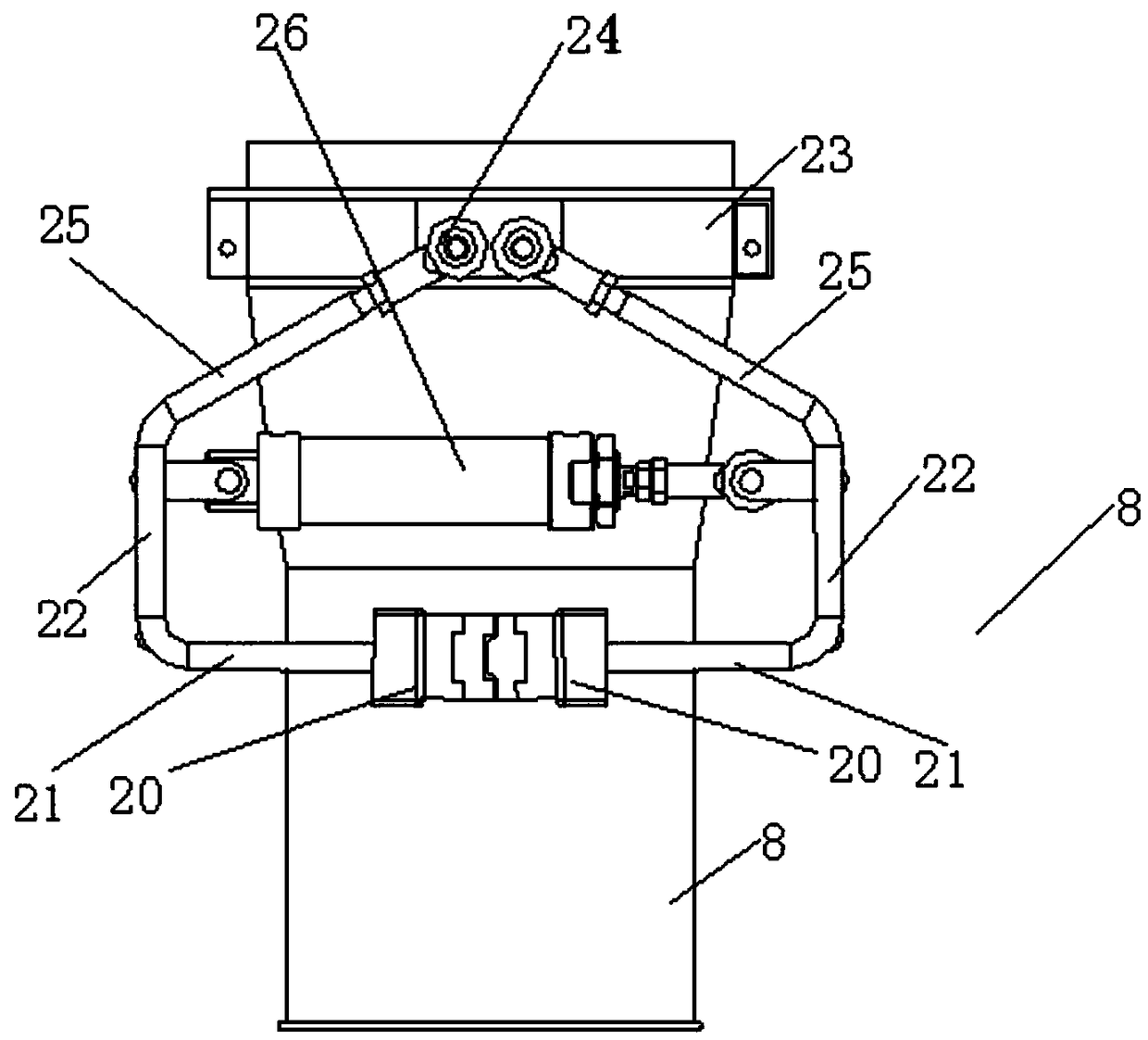 Double-station automatic holding bag packaging structure