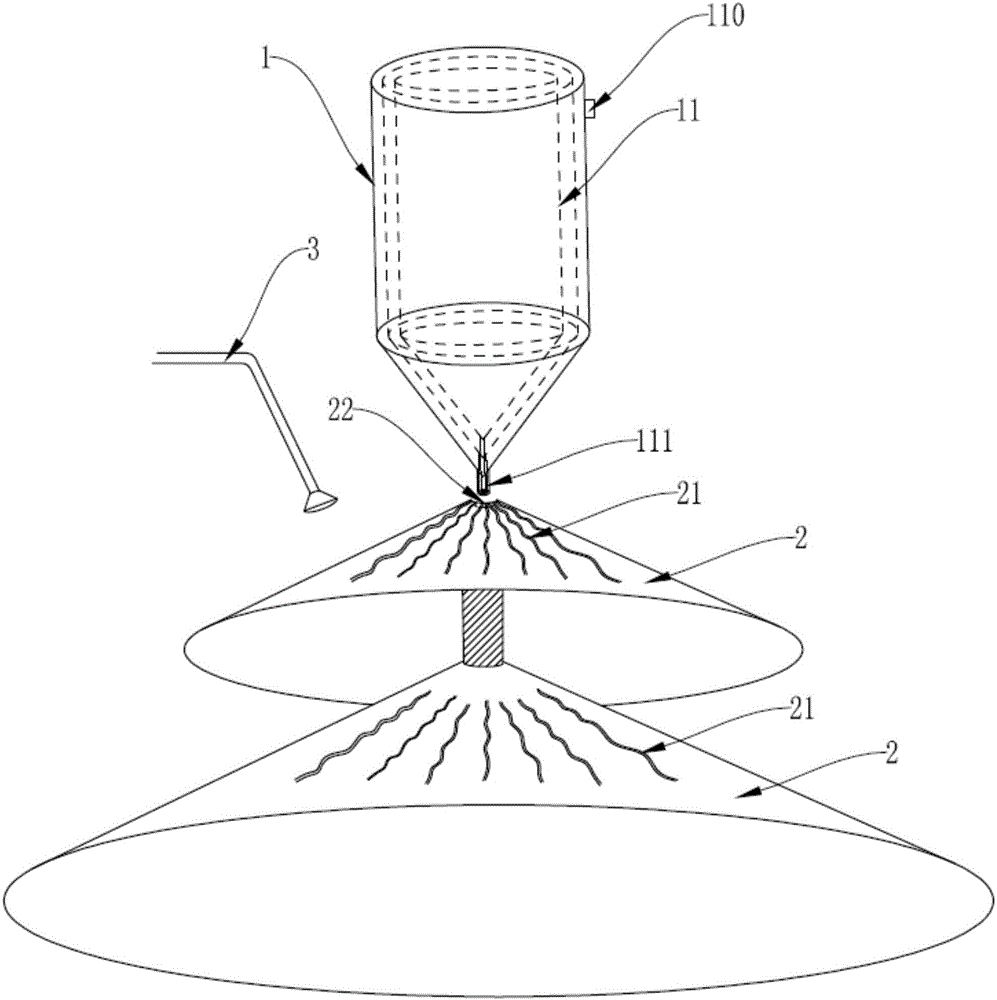 Bell jar paste pouring device for multi-layer mixed paste pouring and method for preparing tiles