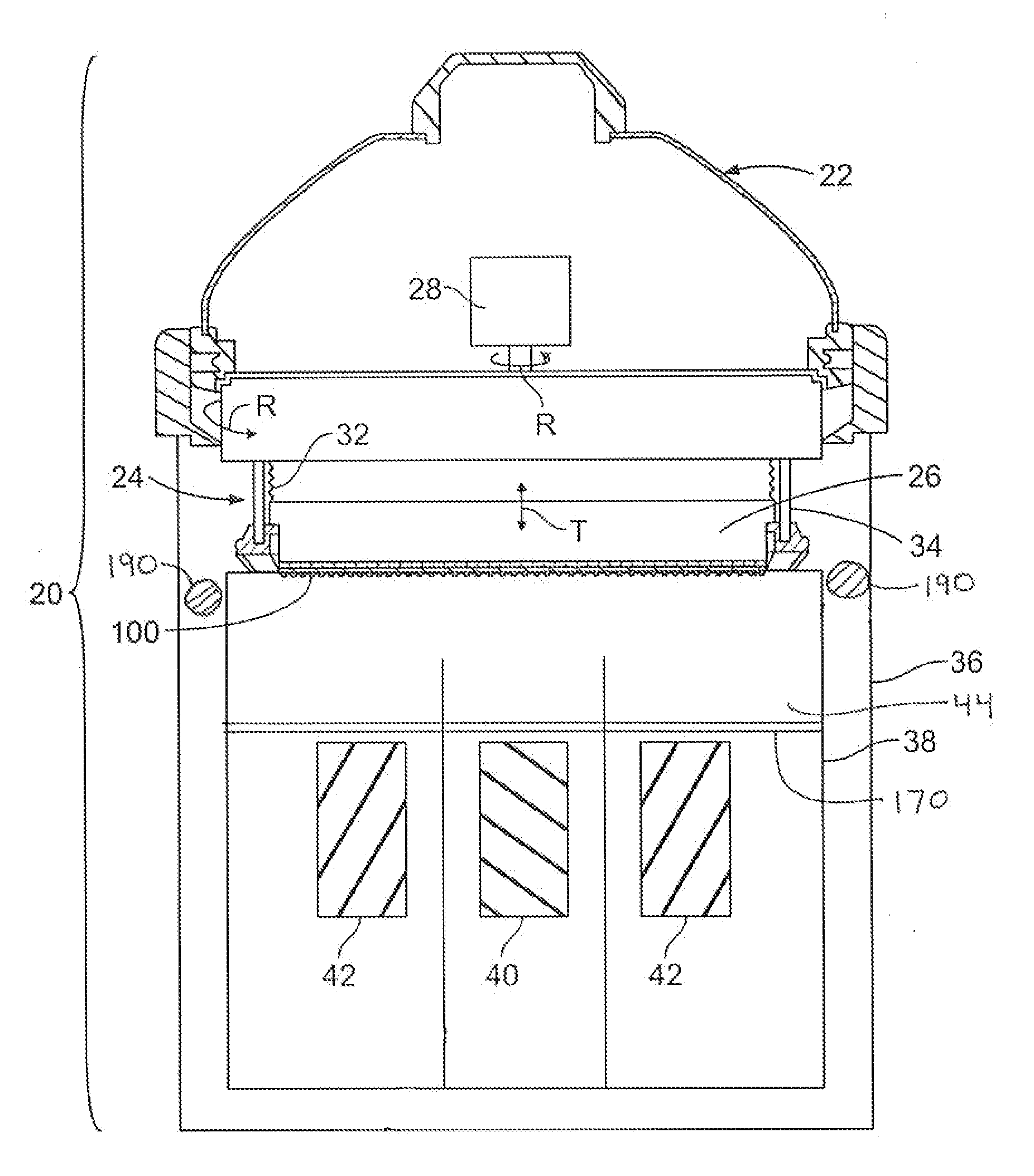 Electro processor with shielded contact ring