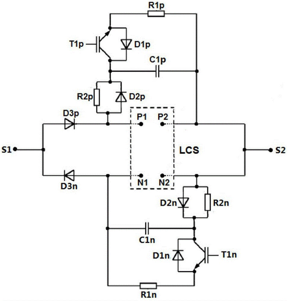 Buffer circuit suitable for hybrid high-voltage DC breaker bidirectional parallel load commutation switch