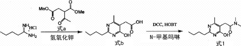 New preparation of 2-(2-n-butyl-4-hydroxy-6-methyl-pyrimidine-5-yl)-n,n-dimethylacetamide