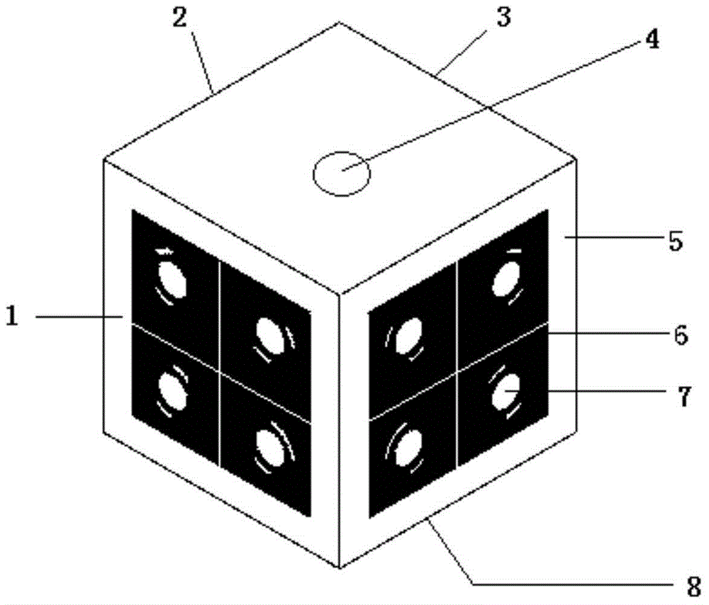 Three-dimensional target for binocular or multi-view vision dimension measuring