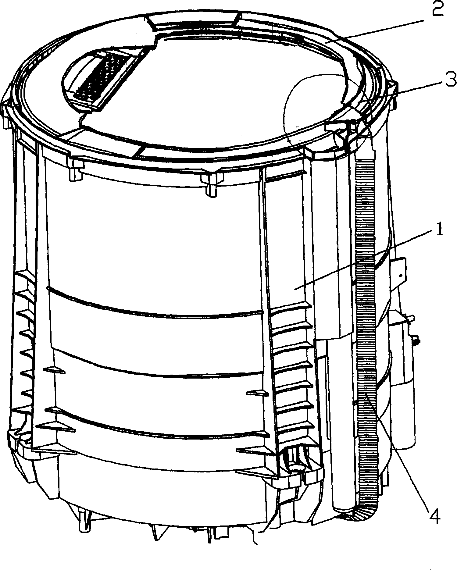 Outer bucket cover with spray function and washing machine using thereof