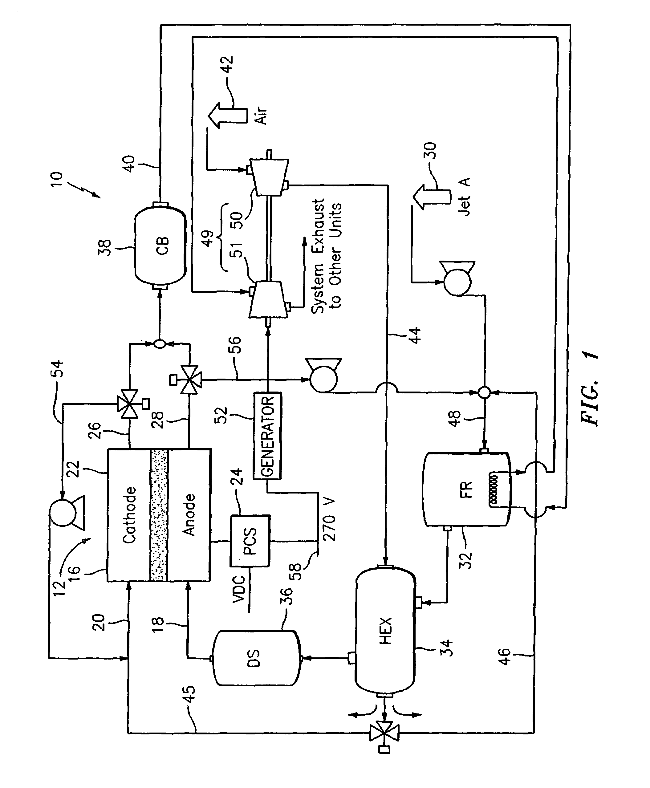 Jet fuel based high pressure solid oxide fuel cell system